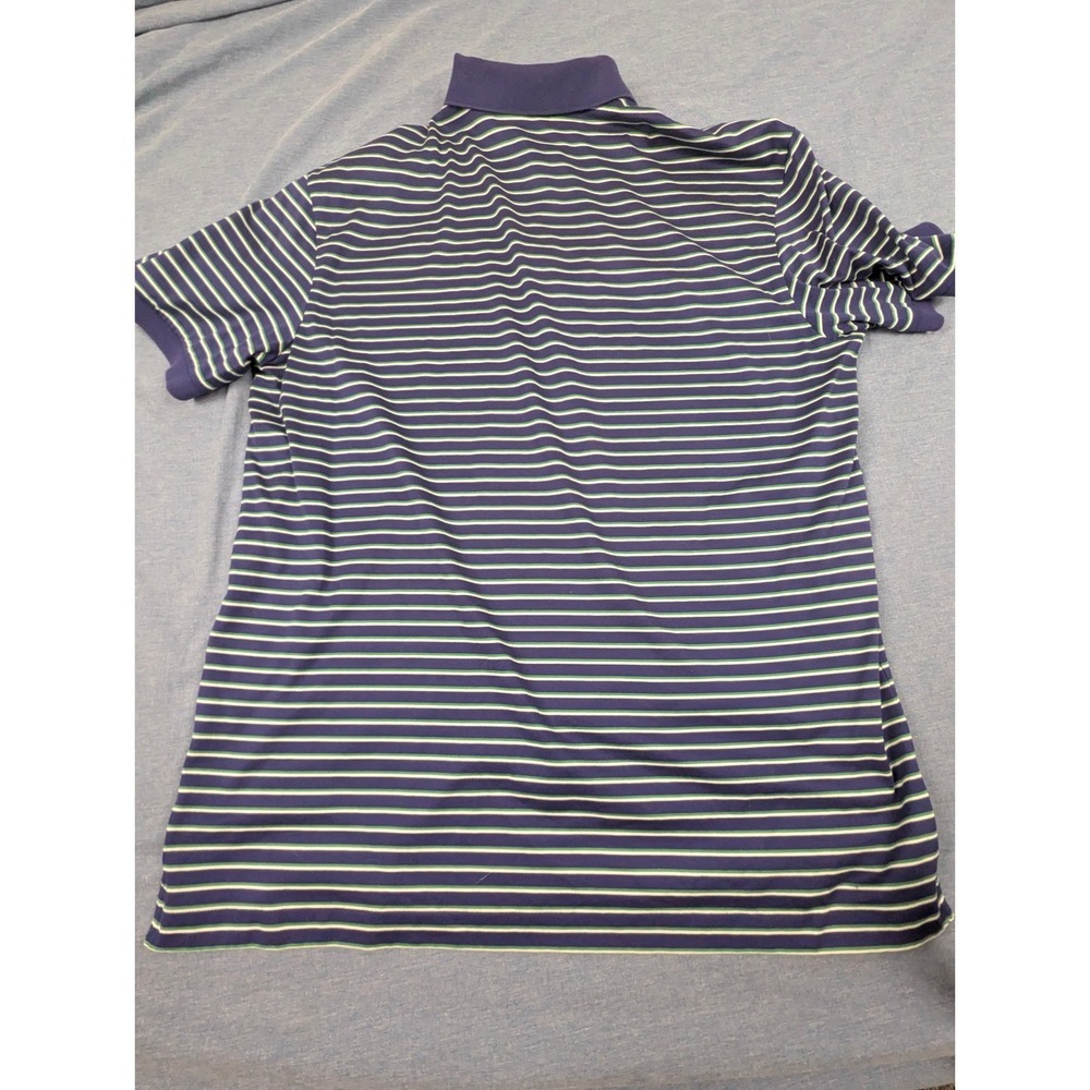 Polo Golf Ralph Lauren Mens Pro Fit Pima Cotton Striped Polo Shirt Navy Green L - Picture 6 of 12